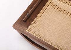 Raw Low Stool, Cane - Walnut