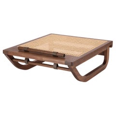 Raw Low Stool, Cane - Walnut