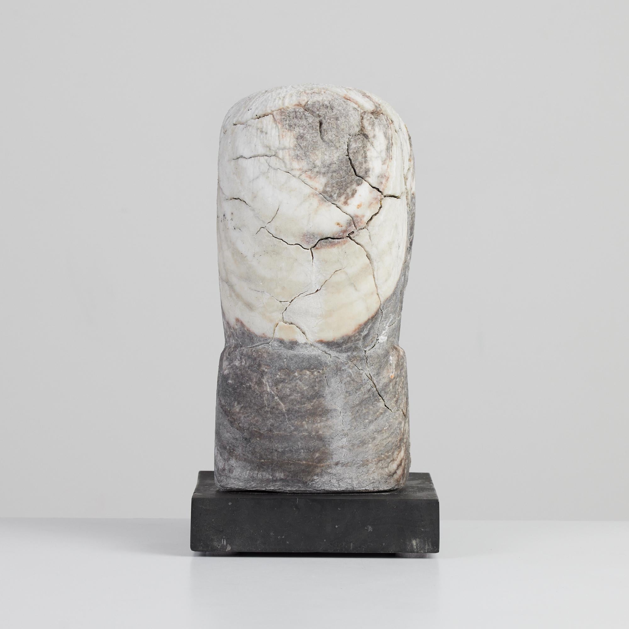 20th Century Raw Marble Figurative Sculpture with Stone Base