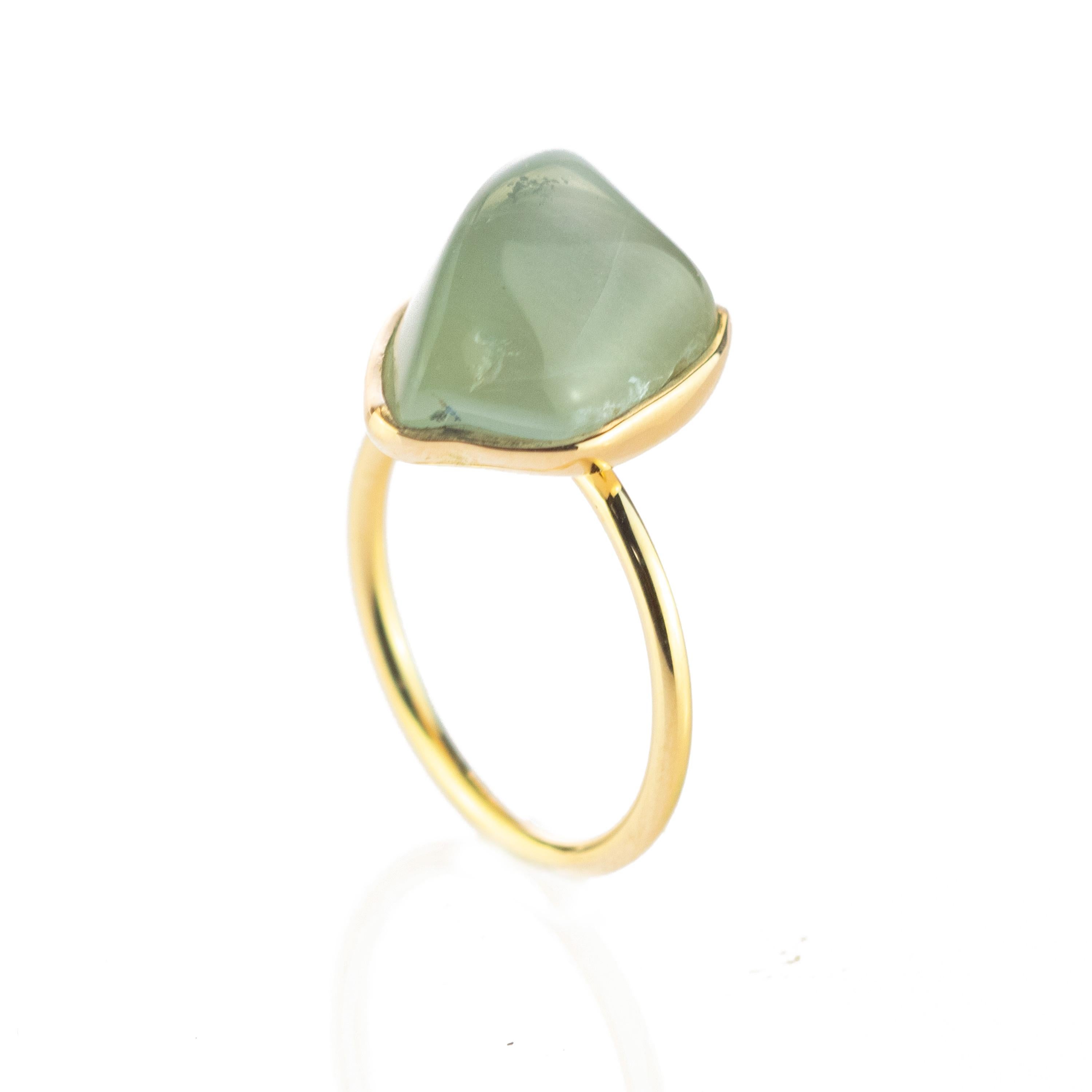 Aguamarina natural en bruto Anillo de cóctel artesanal de oro blanco de 18 quilates Intini Jewels en Nuevo estado para la venta en Milano, IT