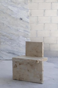 Raw Natural Stone Contemporary Art furniture Beige lime stone Dining Chair