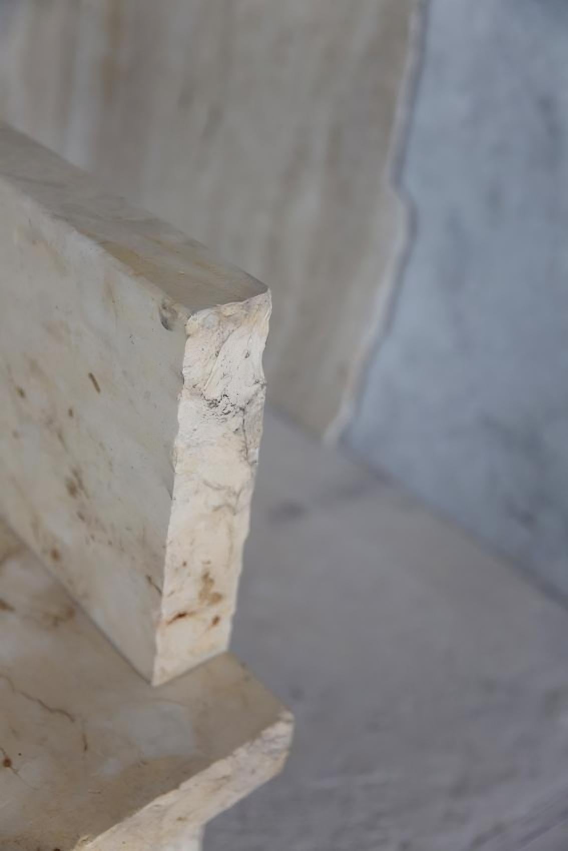 Raw Natural Stone Contemporary Art furniture Beige lime stone Dining Chair Neuf - En vente à FITZROY, AU