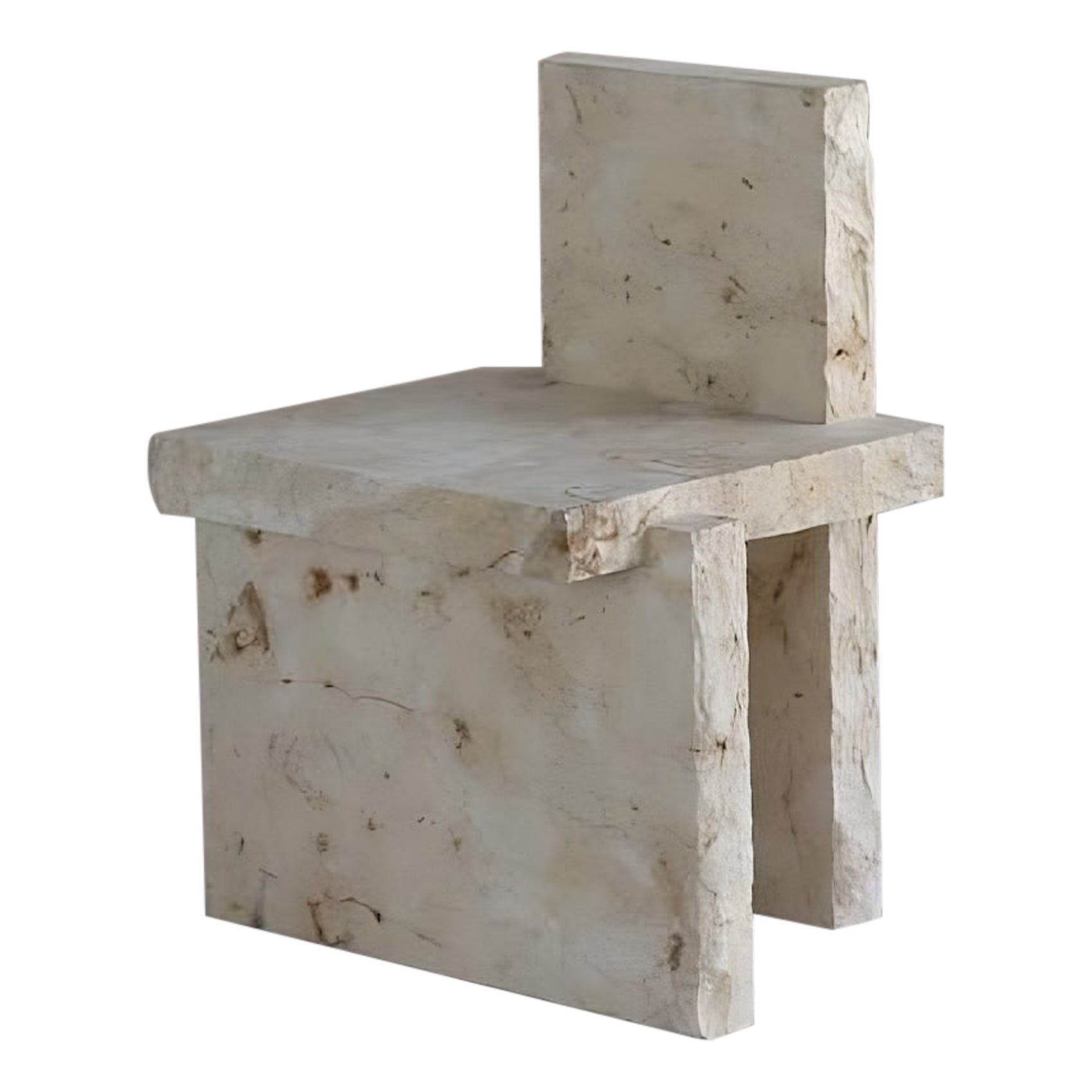 Raw Natural Stone Contemporary Art furniture Beige lime stone Dining Chair