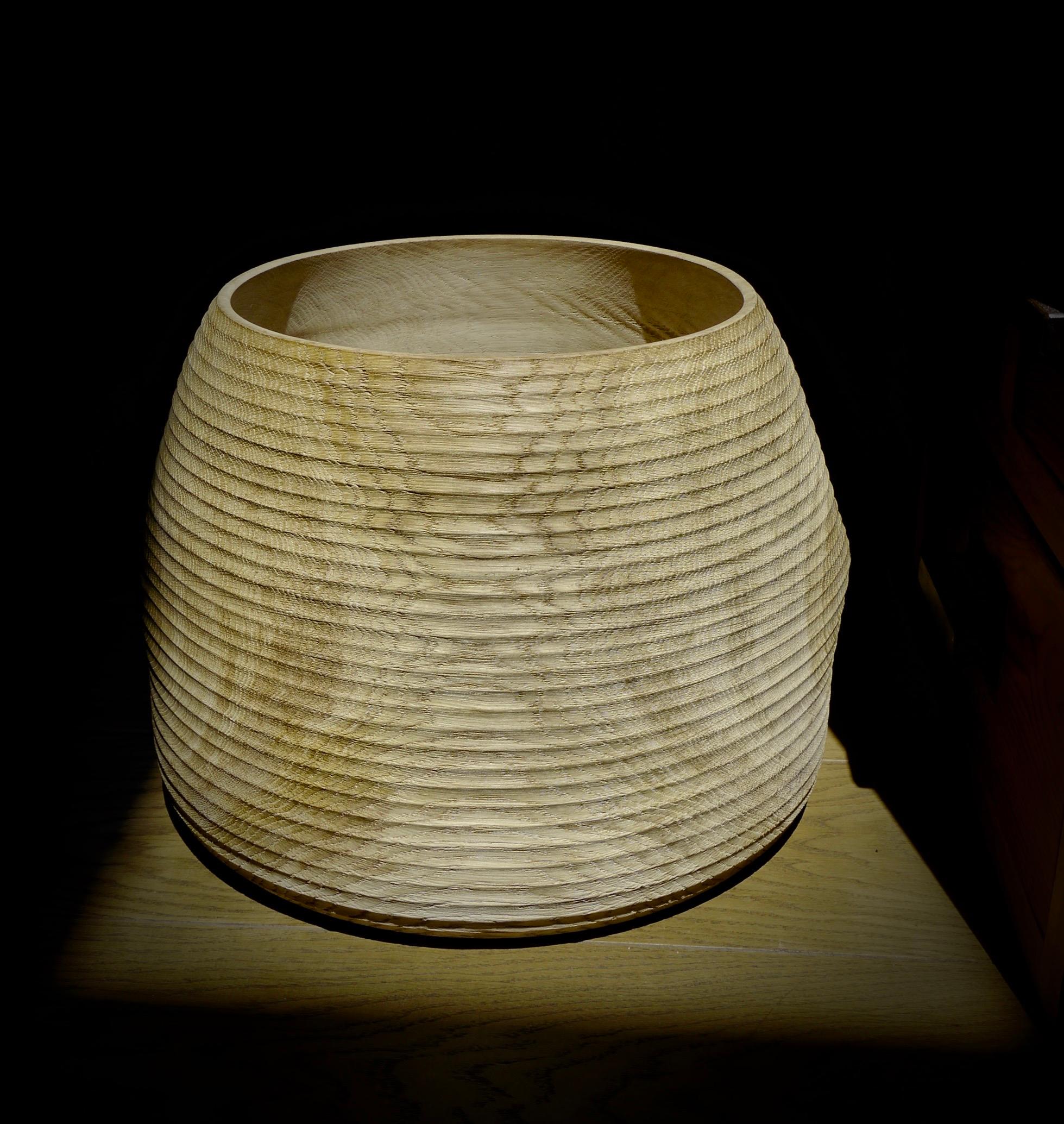 Raw Oak Bowl by Fritz Baumann In New Condition In Geneve, CH