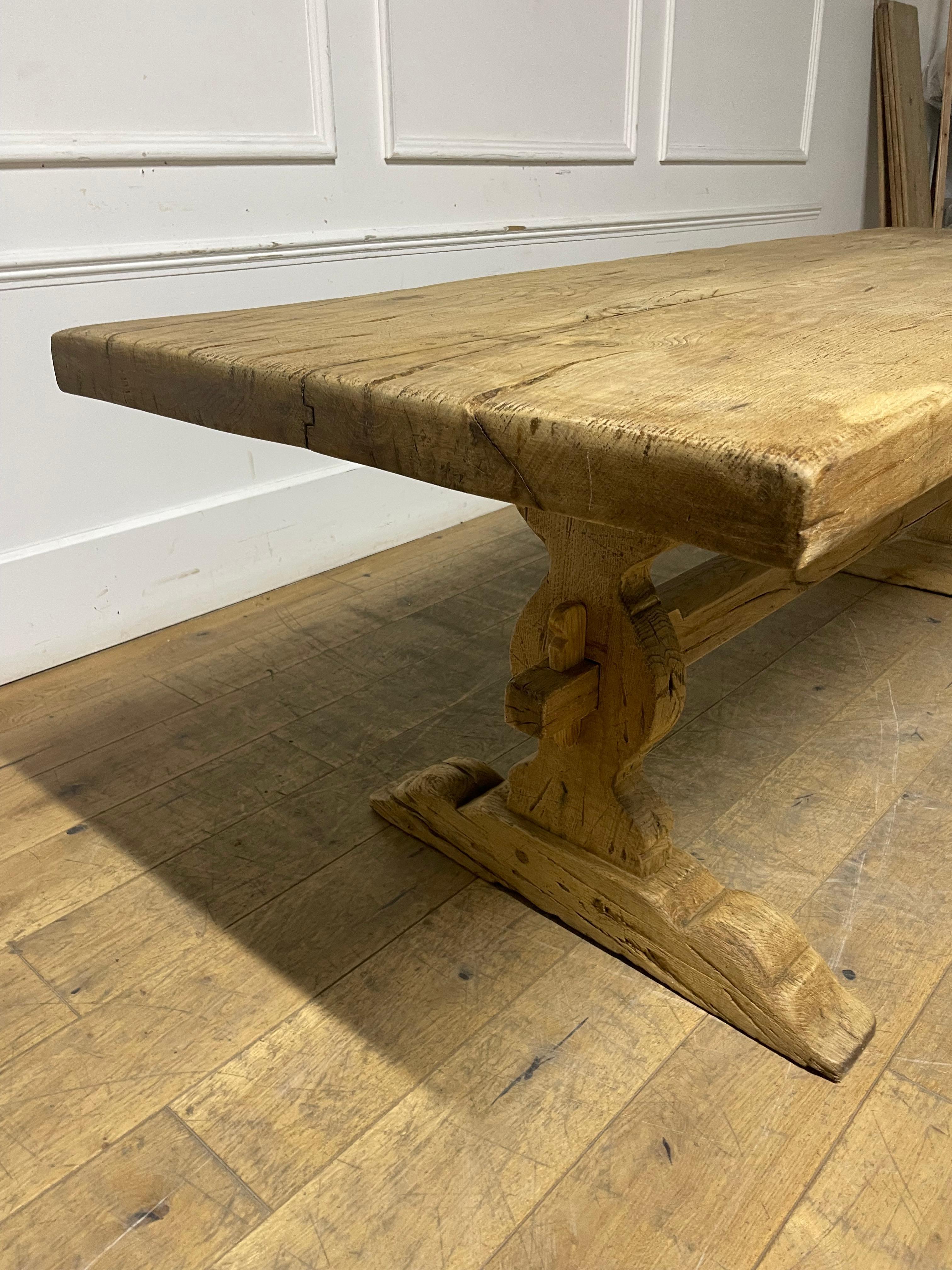 Raw oak refectory table 6-8 seater 6