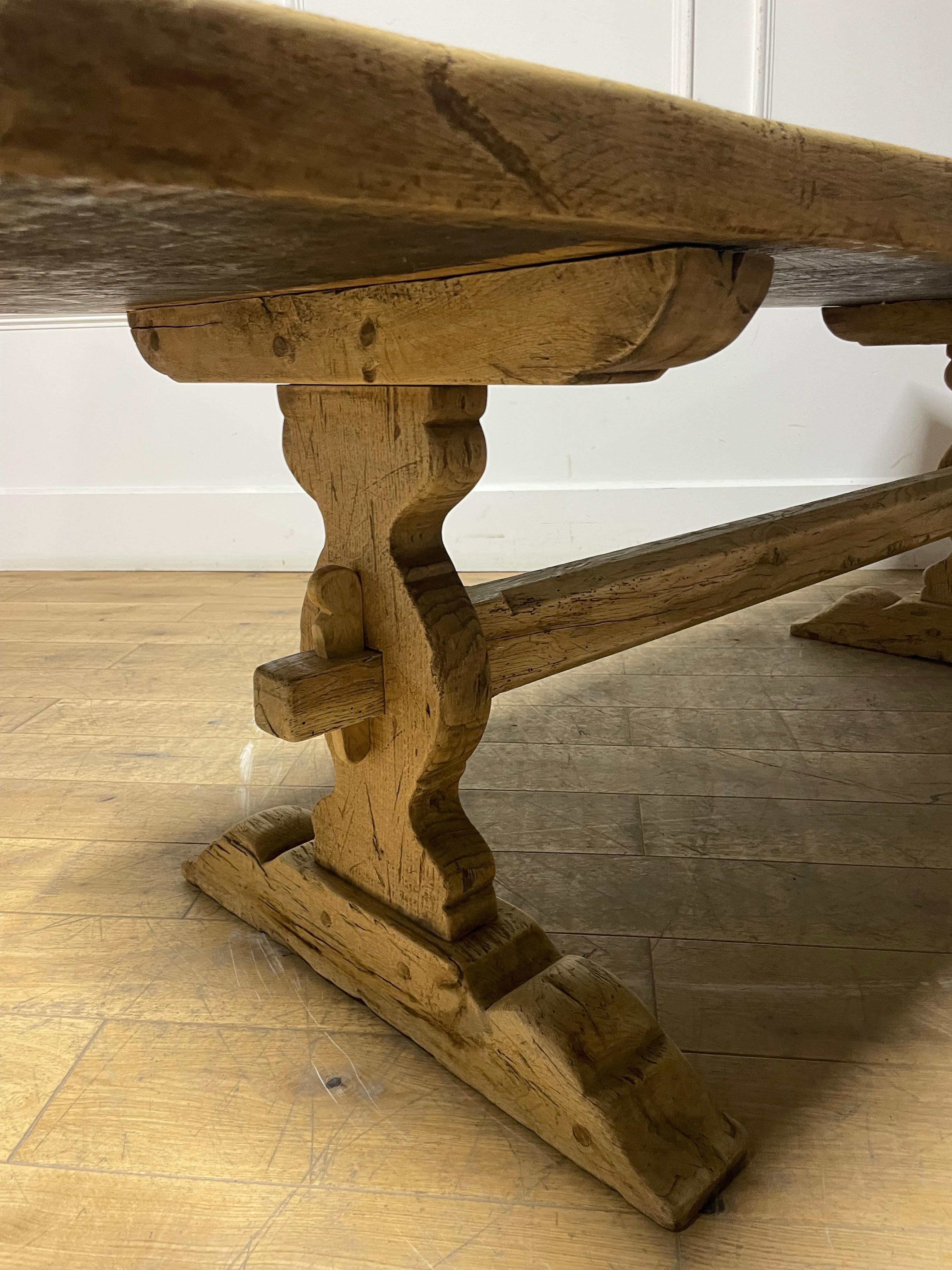 Raw oak refectory table 6-8 seater 8