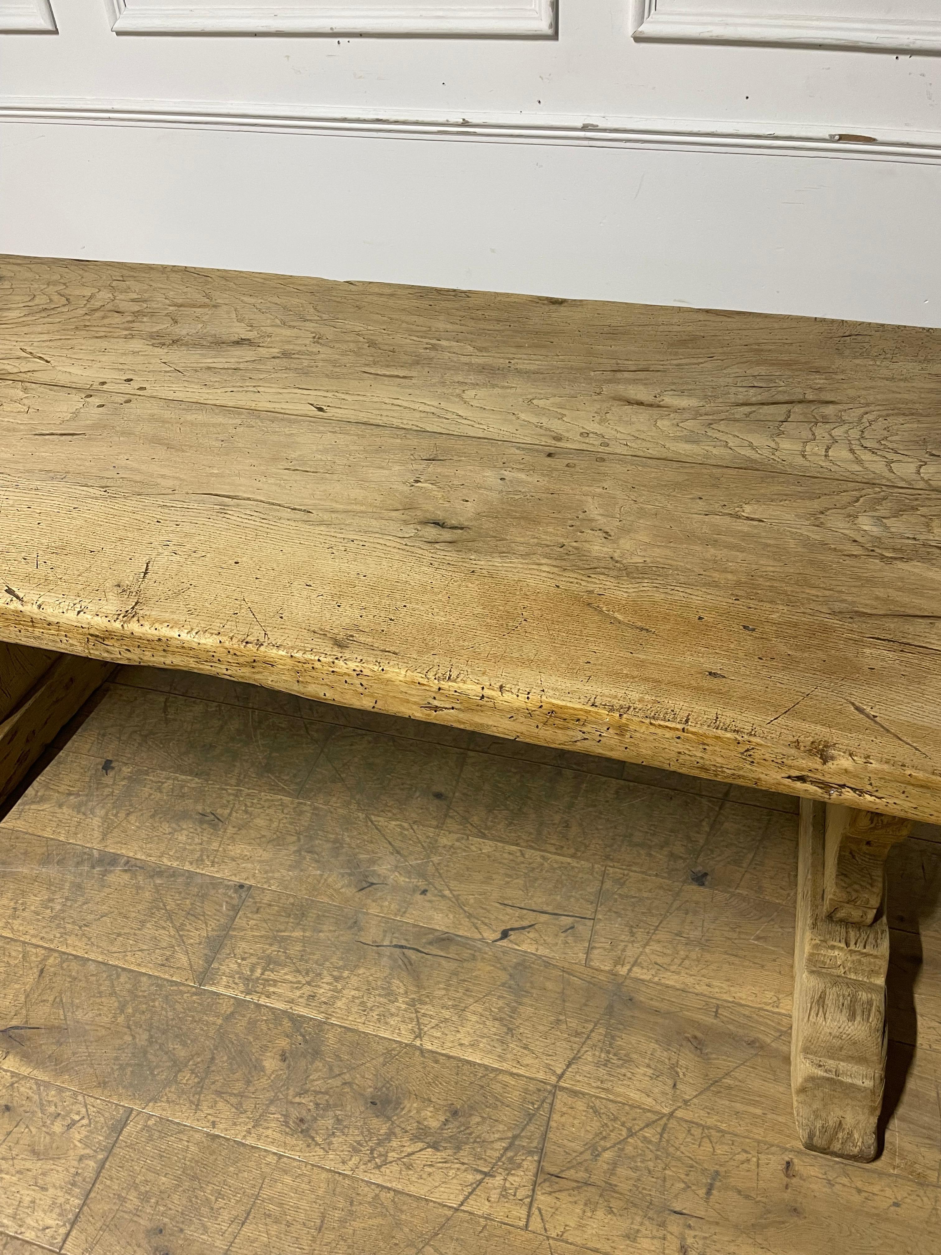 Oak Raw oak refectory table 6-8 seater