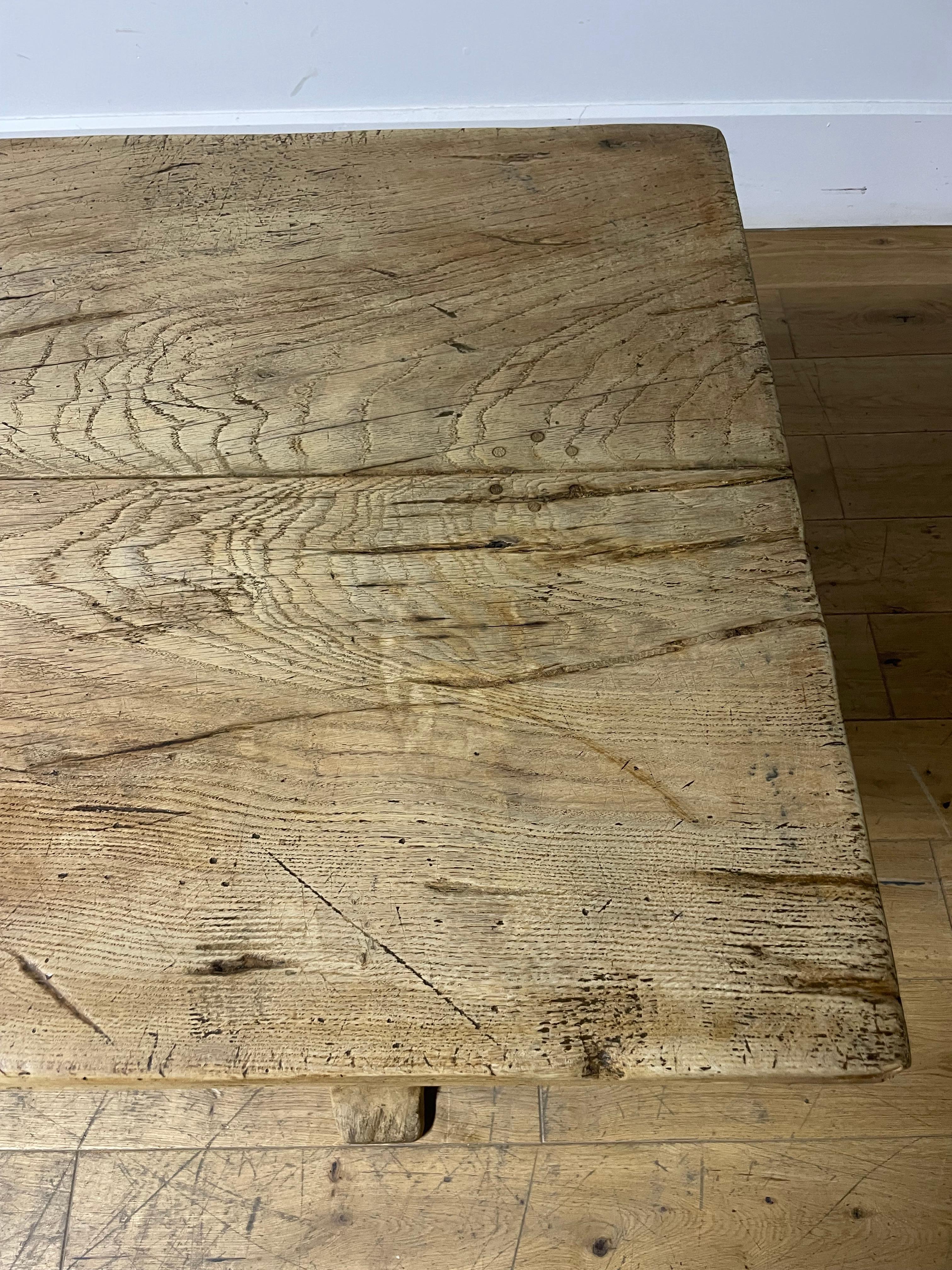 Raw oak refectory table 6-8 seater 1