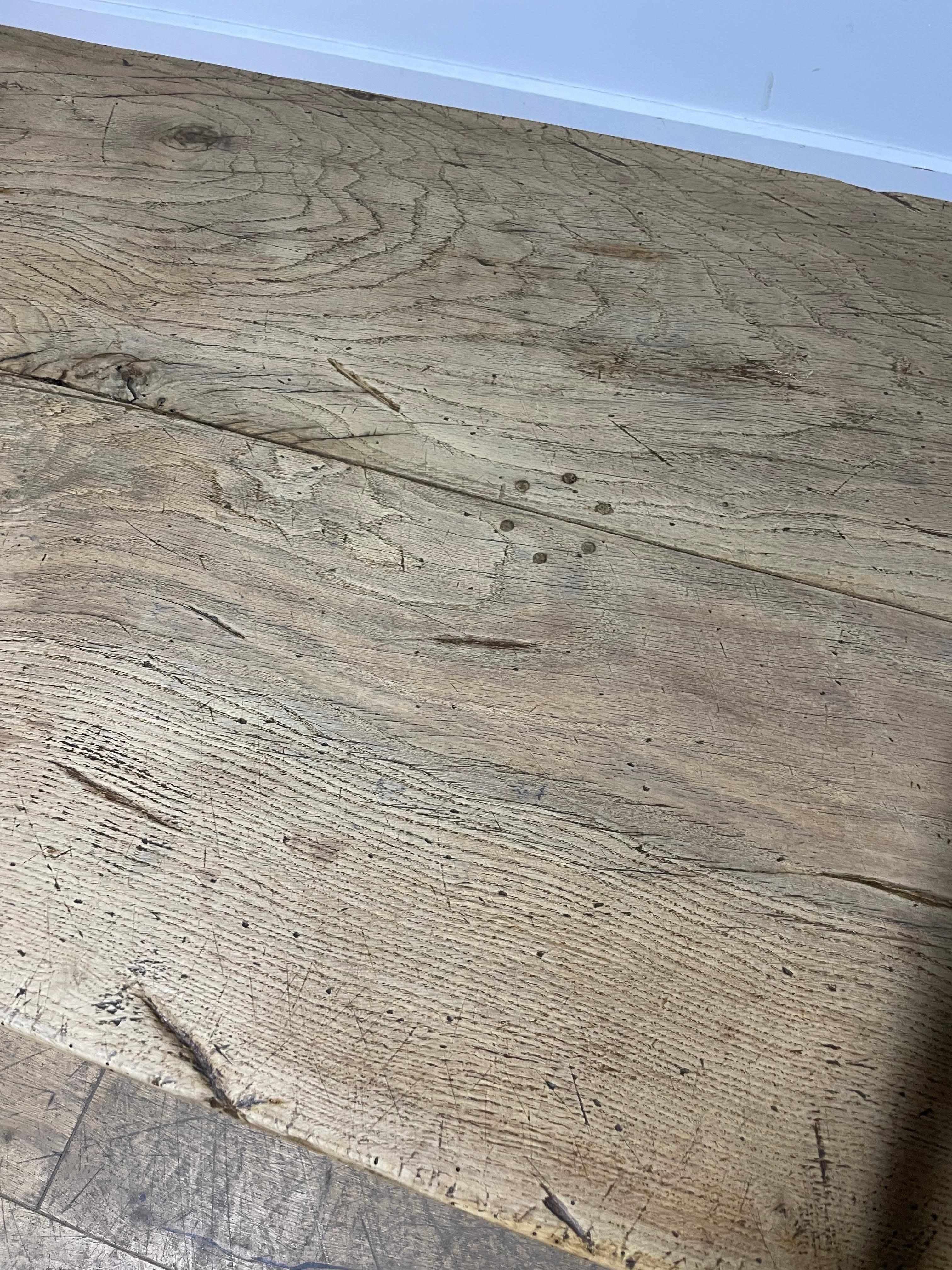 Raw oak refectory table 6-8 seater 3