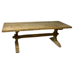 Antique Raw oak refectory table 6-8 seater 