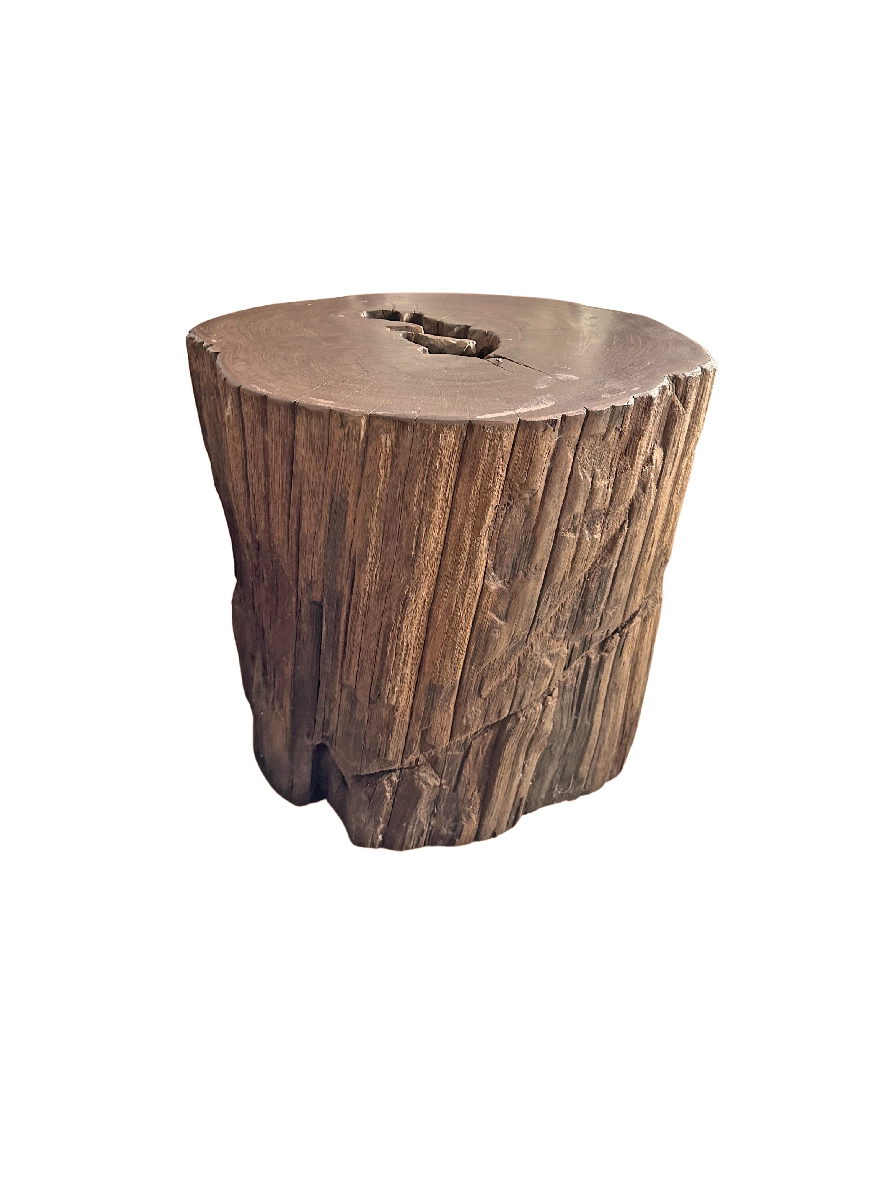 Other Raw Organic Solid Iron Wood Side Table