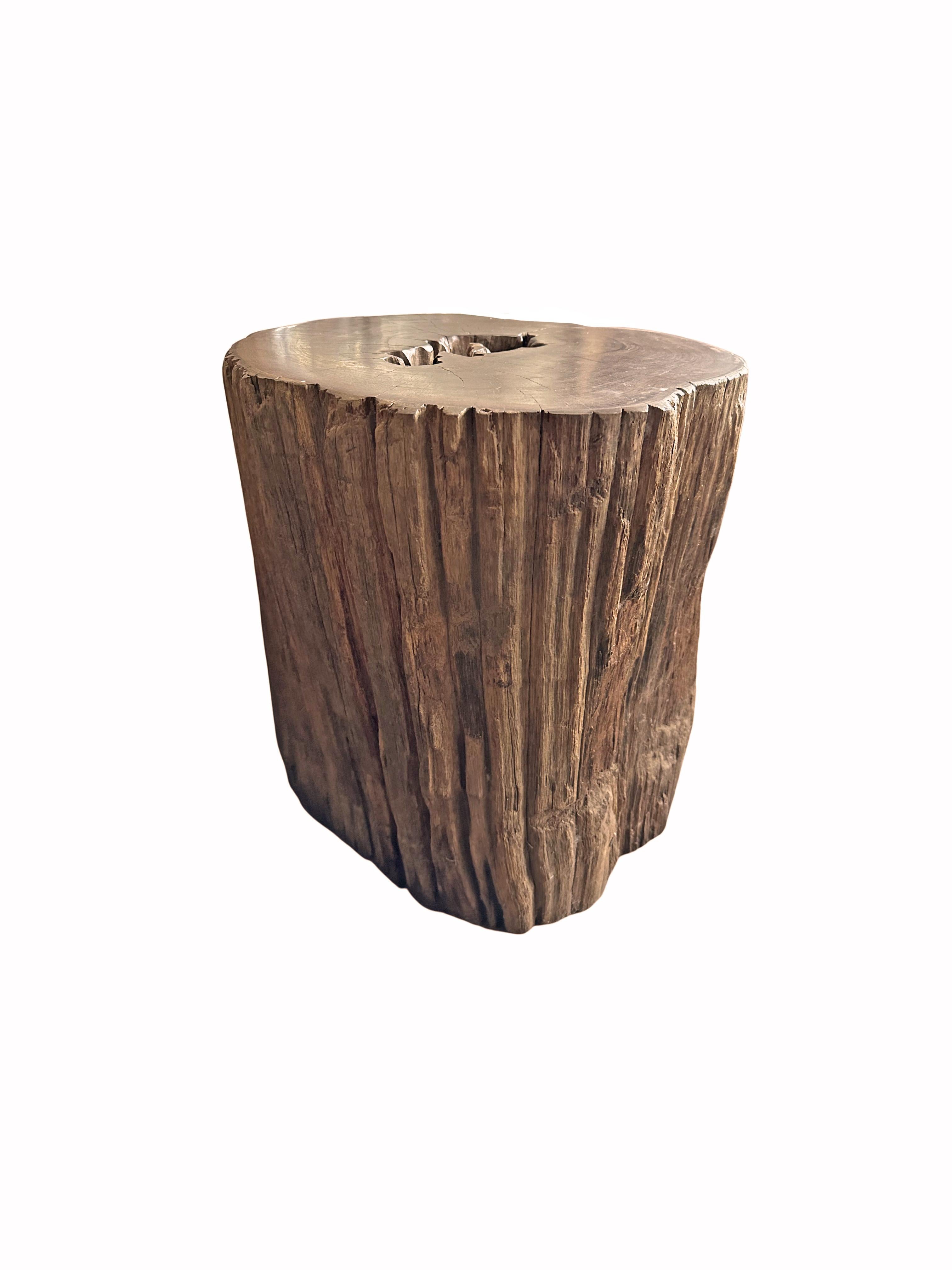 Indonesian Raw Organic Solid Iron Wood Side Table