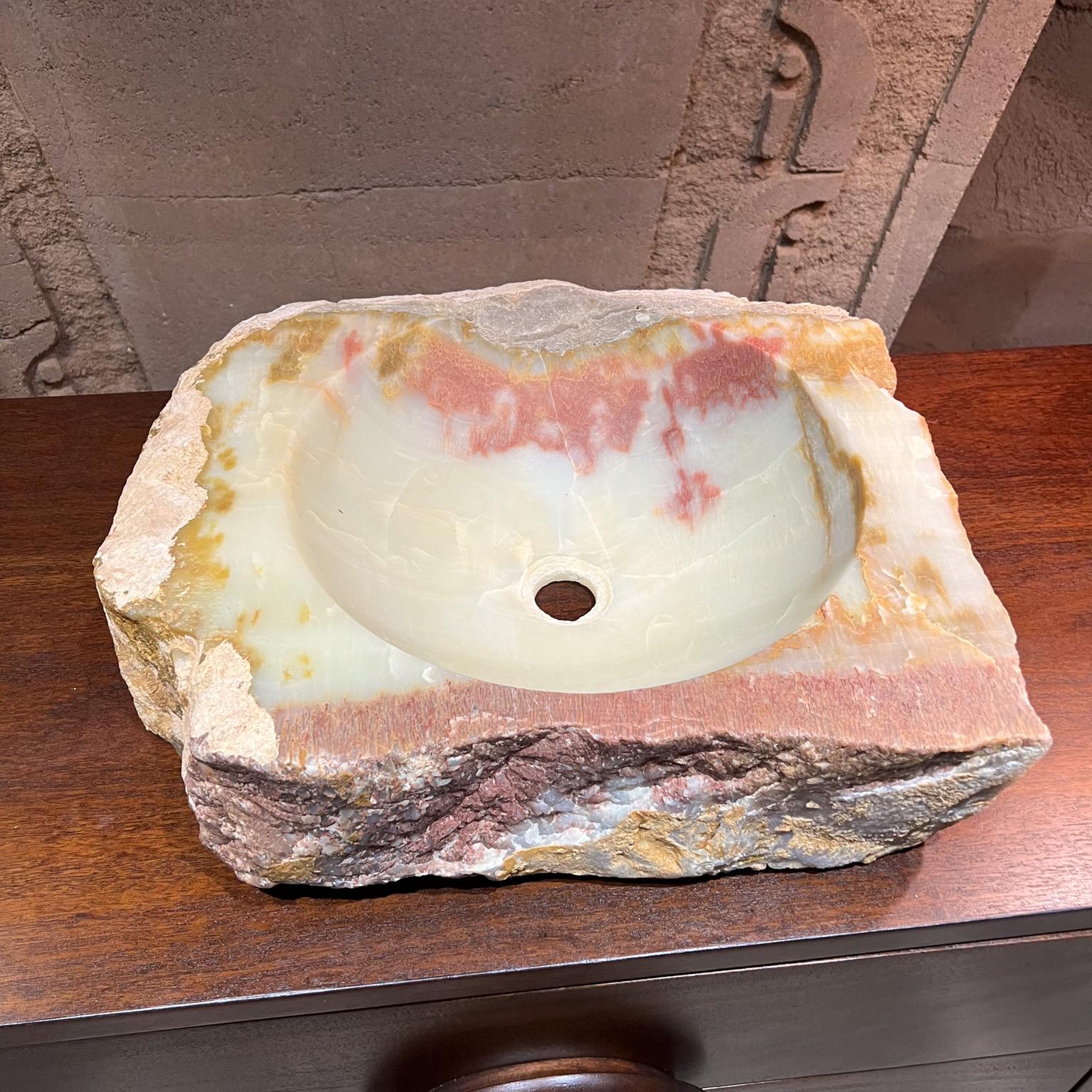 Mid-Century Modern Carved Natural Quartz Stone Sink Basin  For Sale