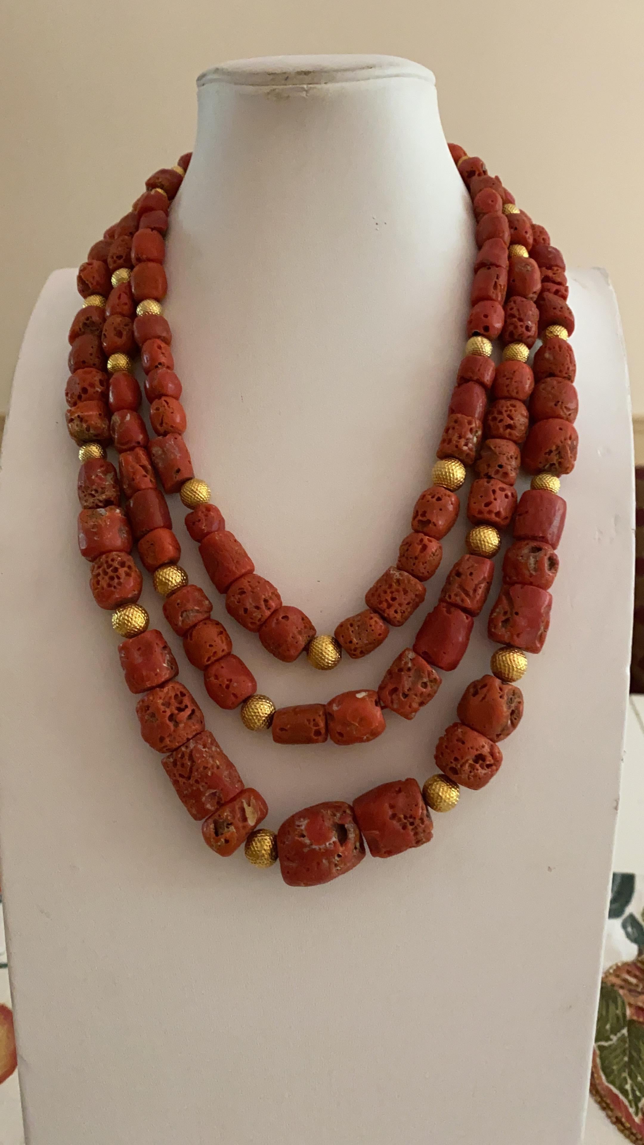 raw coral necklace