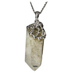 Raw Rock Crystal necklace natural gemstone Healing Jewelry gift for her idea