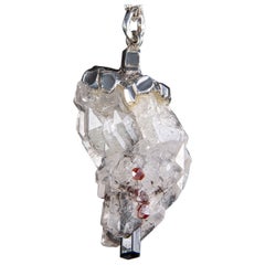 Roher Bergkristall Granat Schwarzer Turmalin Silber Halskette Natürlicher Lotr Stil Geschenk