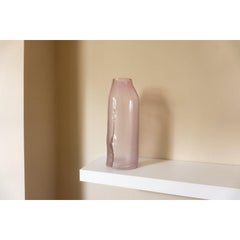 Raw Rosalin L Light Pink Mouth Blown Crystal Glass Vase Vessel by Milena Kling