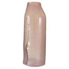 Raw Rosalin L Light Pink Mouth Blown Crystal Glass Vase Vessel by Milena Kling