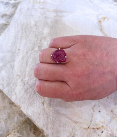 Raw Ruby Nugget and Sterling Silver Statement Ring