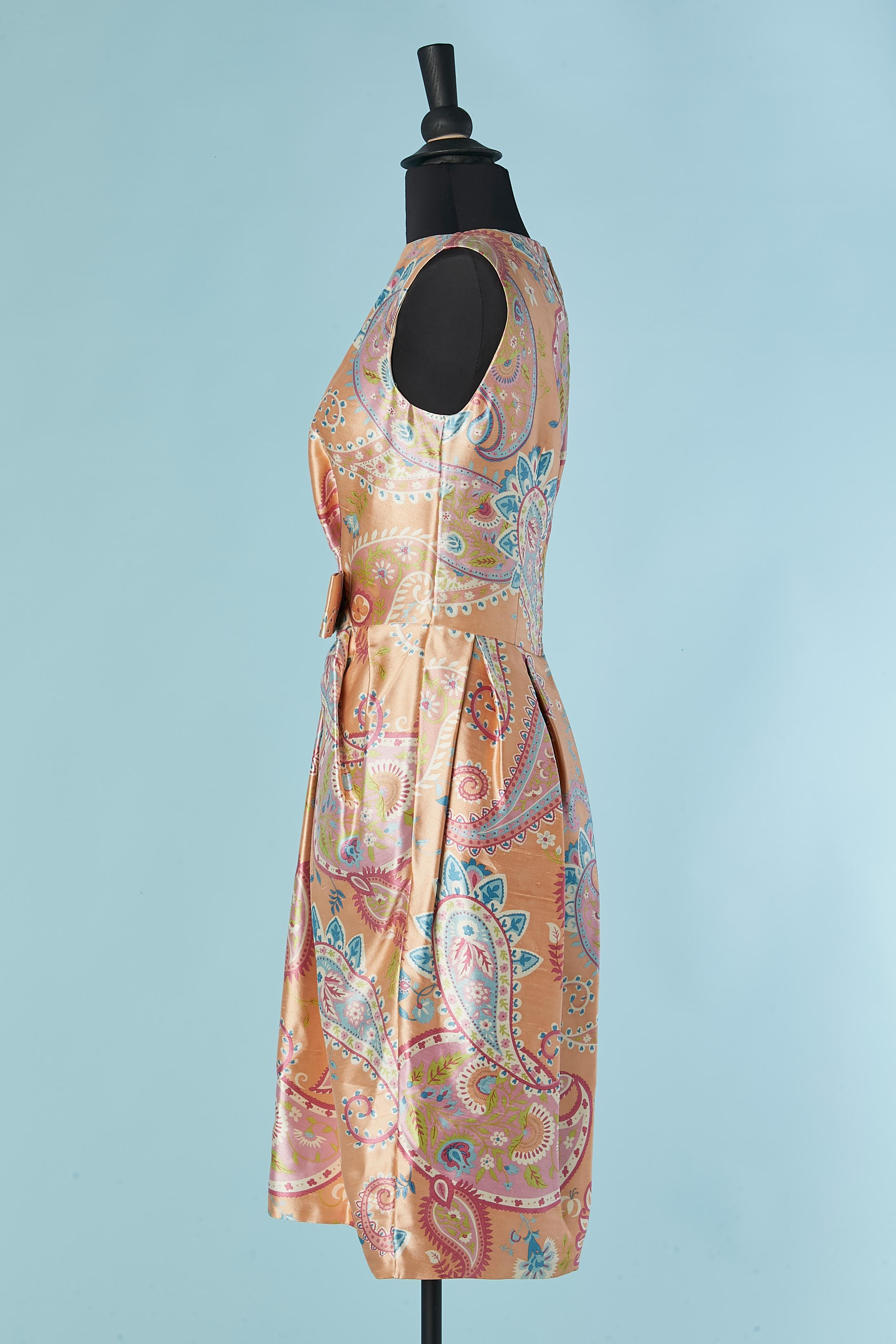 De las mujeres Vestido de cóctel estampado sin mangas de seda cruda CHRISTIAN DIOR Crucero 2008 en venta