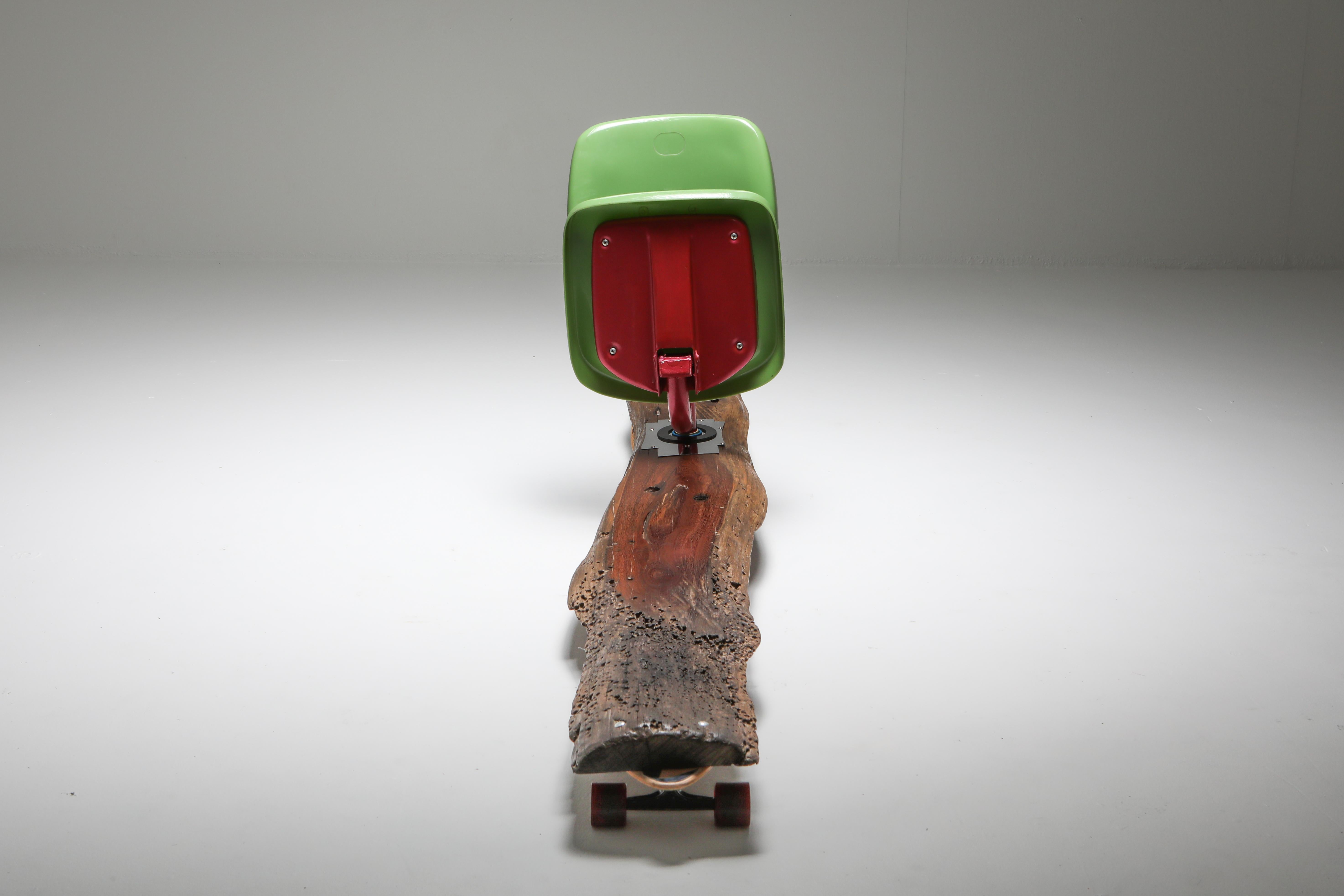 Contemporary 'Raw Skate’ Folding Seat with Skateboard Elements, Lionel Jadot, Belgium, 2020