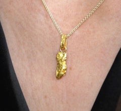 Raw, Solid, 24k Yellow Golden Nugget Pendant, 3.9 Grams from Australia
