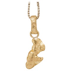 Raw, Solid, 24k Yellow Golden Nugget Pendant, 4.2 Grams from Australia