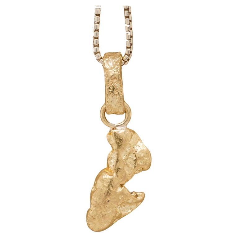 Raw, Solid, 24k Yellow Golden Nugget Pendant, Grams from