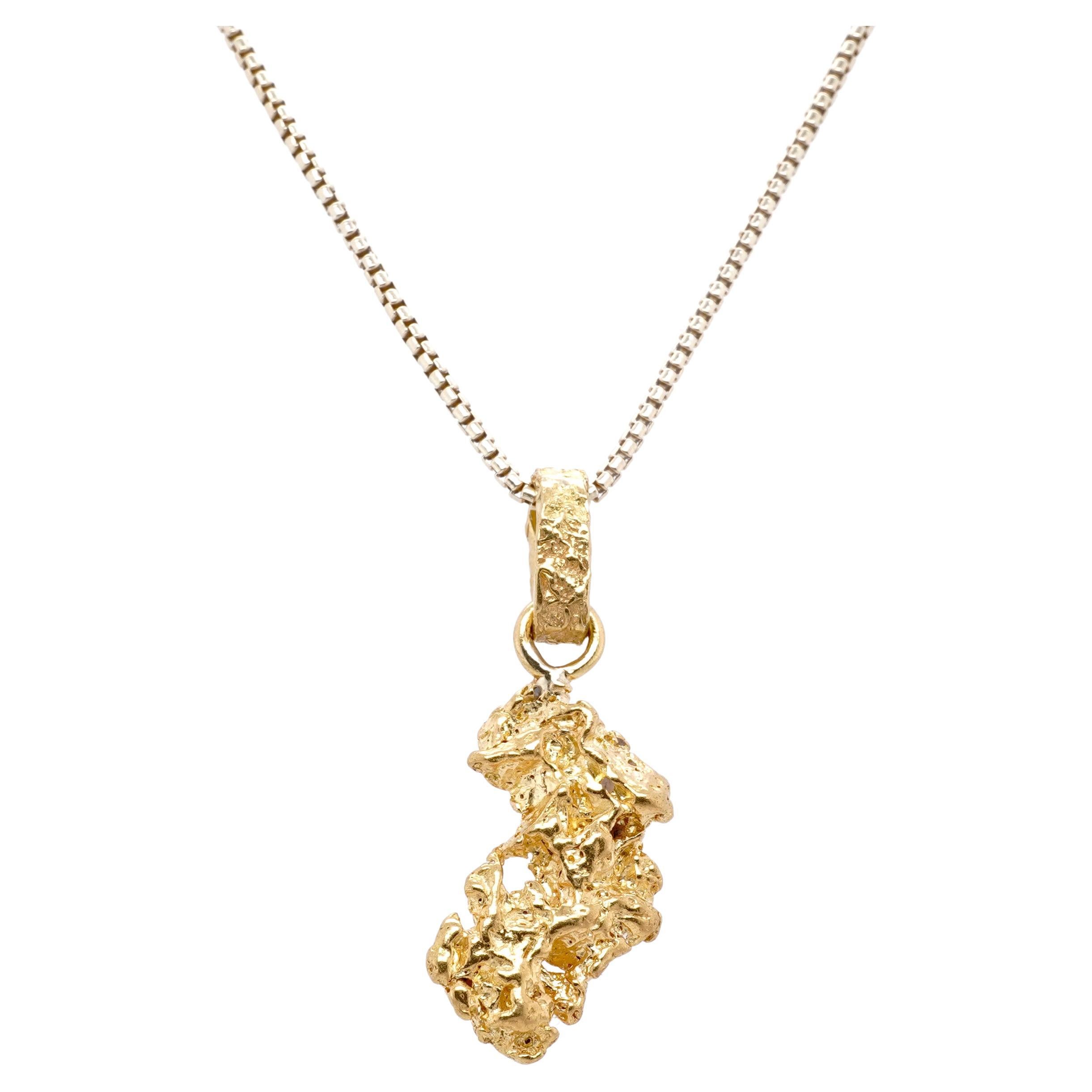 Roher, massiver, 24K Gelbgold Nugget-Anhänger, 5.1 Gramm aus Australien für Damen oder Herren