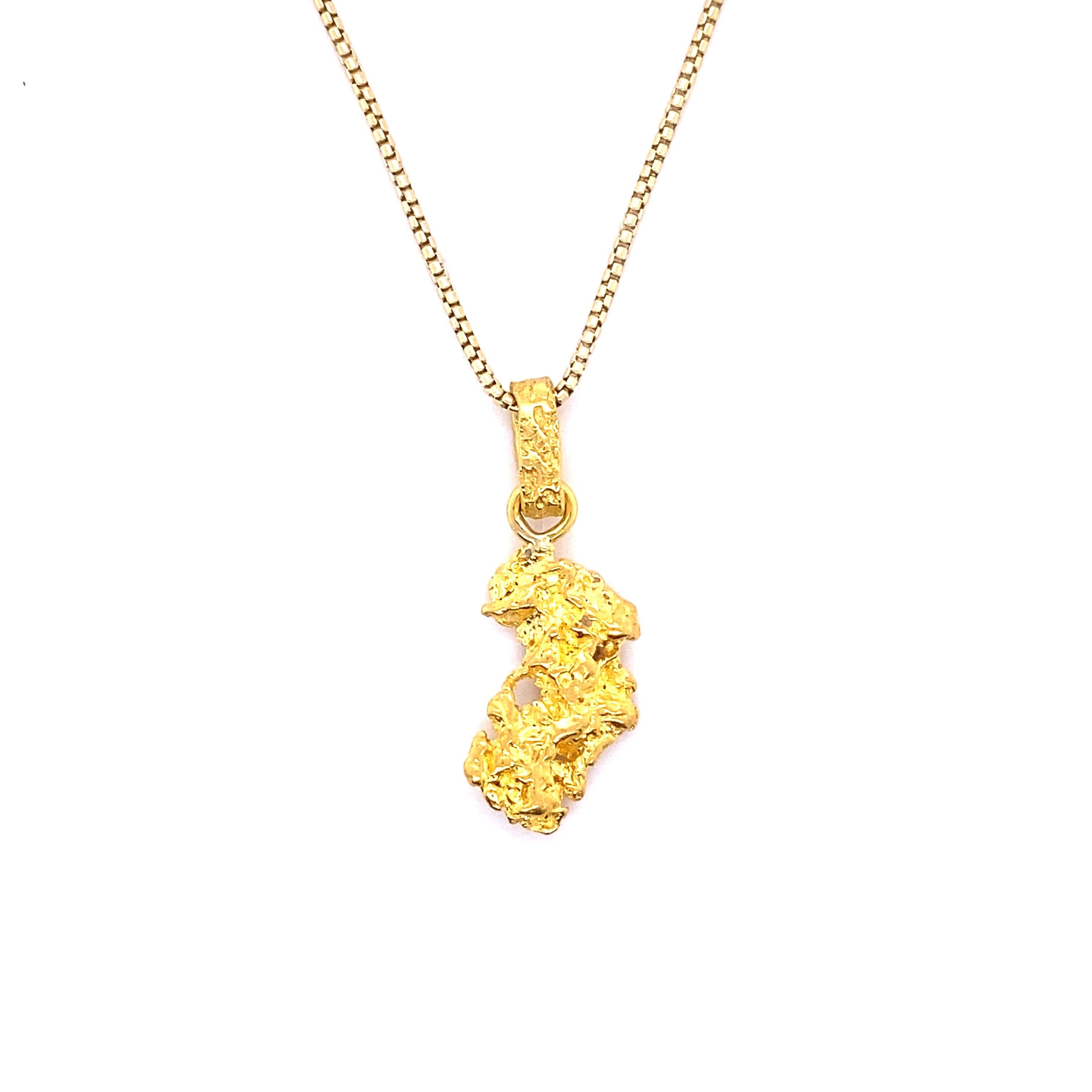 Pendentif en forme de pépite d'or jaune 24 carats brut, 5,1 grammes, d'Australie 1