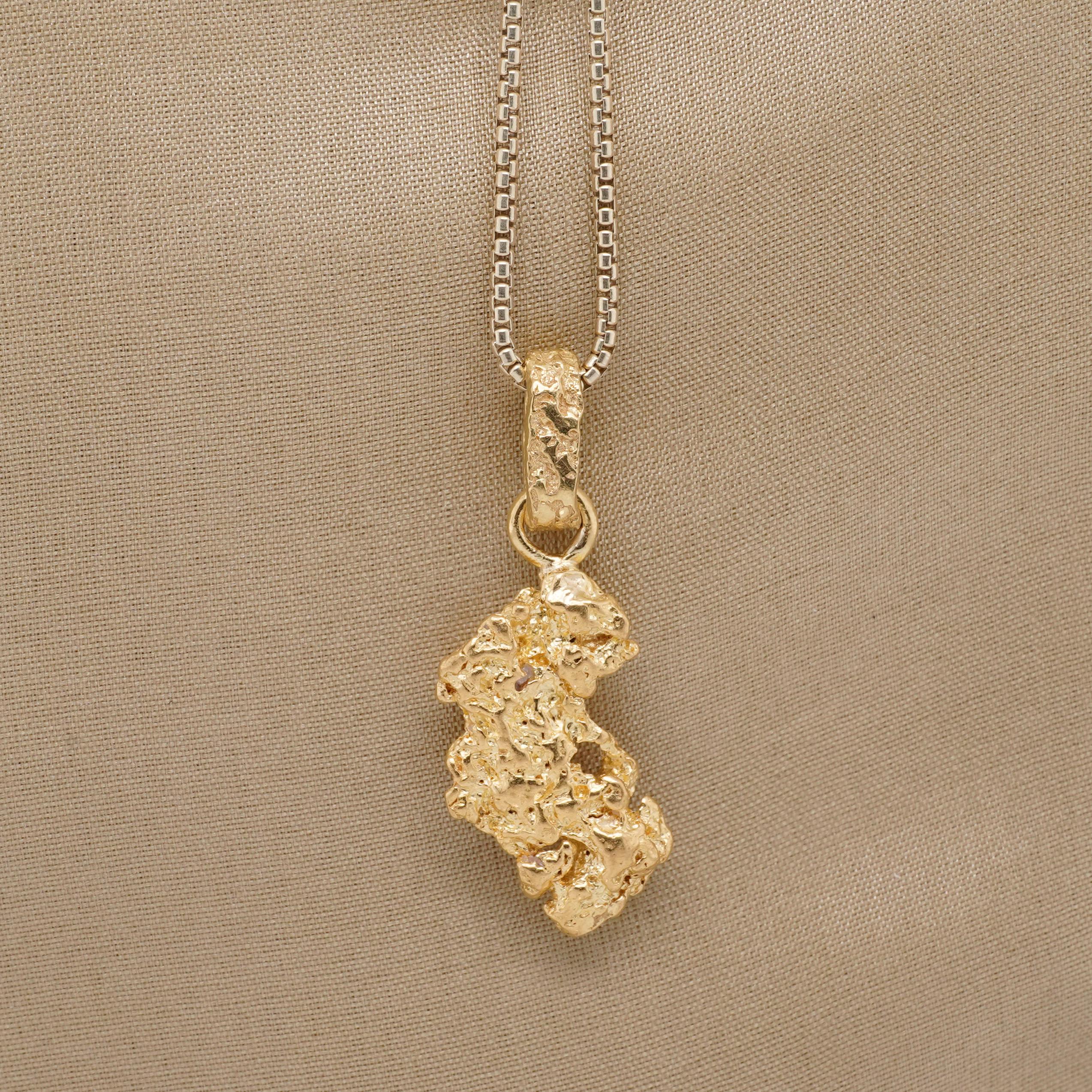 Baroque Pendentif en forme de pépite d'or jaune 24 carats brut, 5,1 grammes, d'Australie