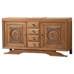 Raw Solid Oak Cabinet, France, 1940s