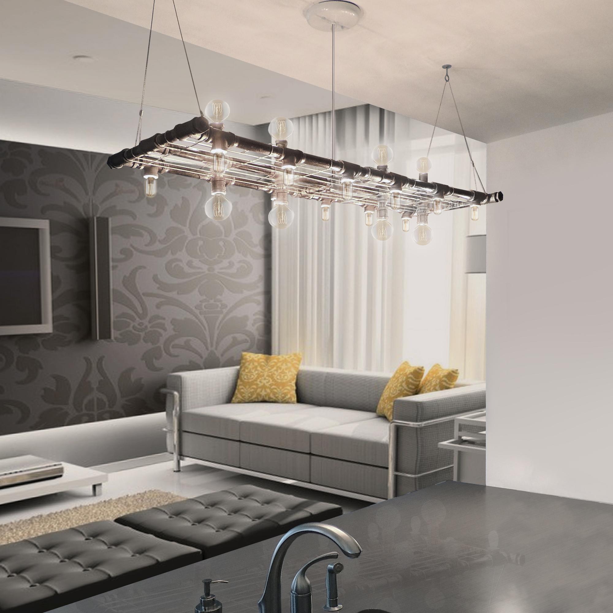 If you are prefer Industrial to glam, this is the fixture for you. The rectangular raw banqueting linear suspension is a dramatically masculine expression of simplicity, taste, and confidence. With 16 sockets, you'll have both uplighting and