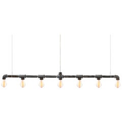 Raw Steel Bar 7-Light Linear Suspension