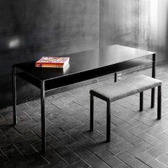 Raw Steel Desk in Handcrafted Colorless Varnished Steel