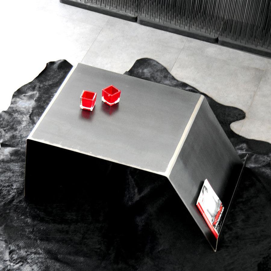 French Raw Steel Mag Coffee Table For Sale