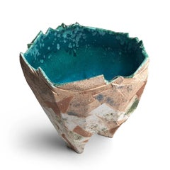 Raw Stone and Ceramic Vase