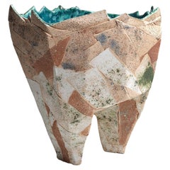 Raw Stone and Ceramic Vase