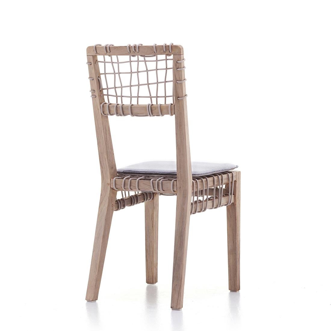 Italian Raw Teak Chair For Sale