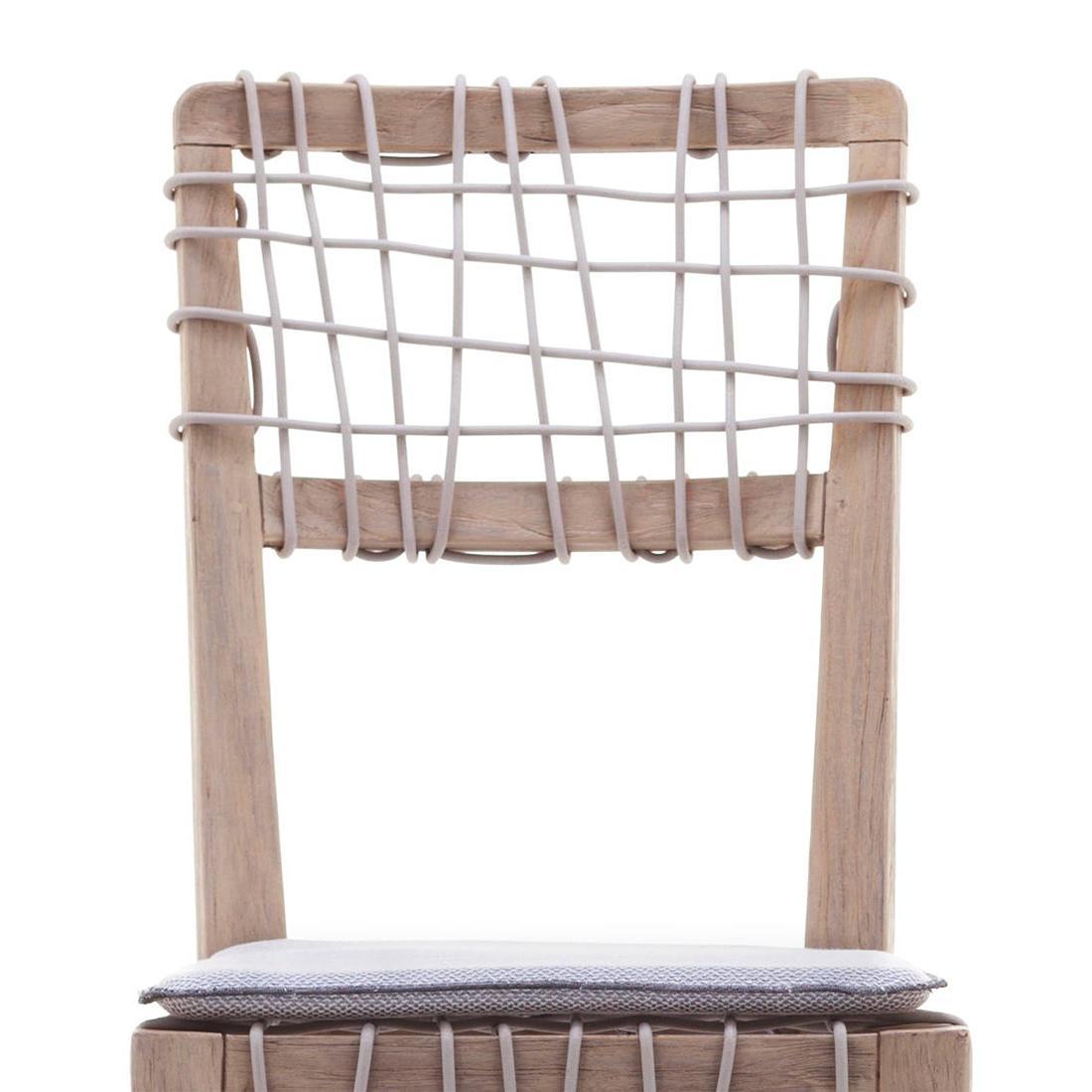 Fabric Raw Teak Chair For Sale