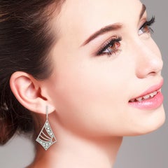 Diamond 18 Karat Gold Kite Earrings