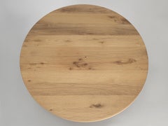 Raw Vintage American White Oak and Ash Pedestal Dining Table-Waiting for Color