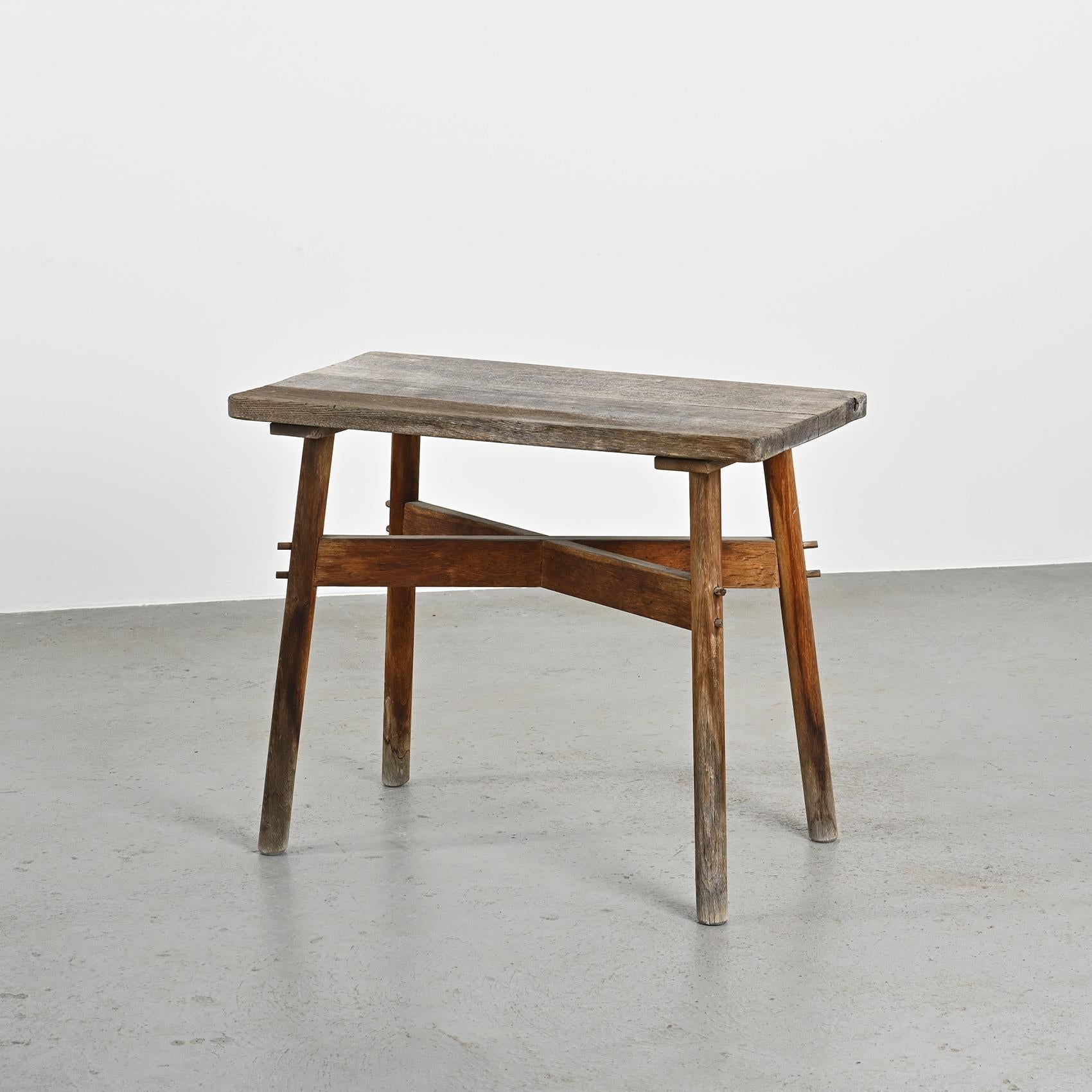 Raw wood table, France circa 1950 For Sale 5