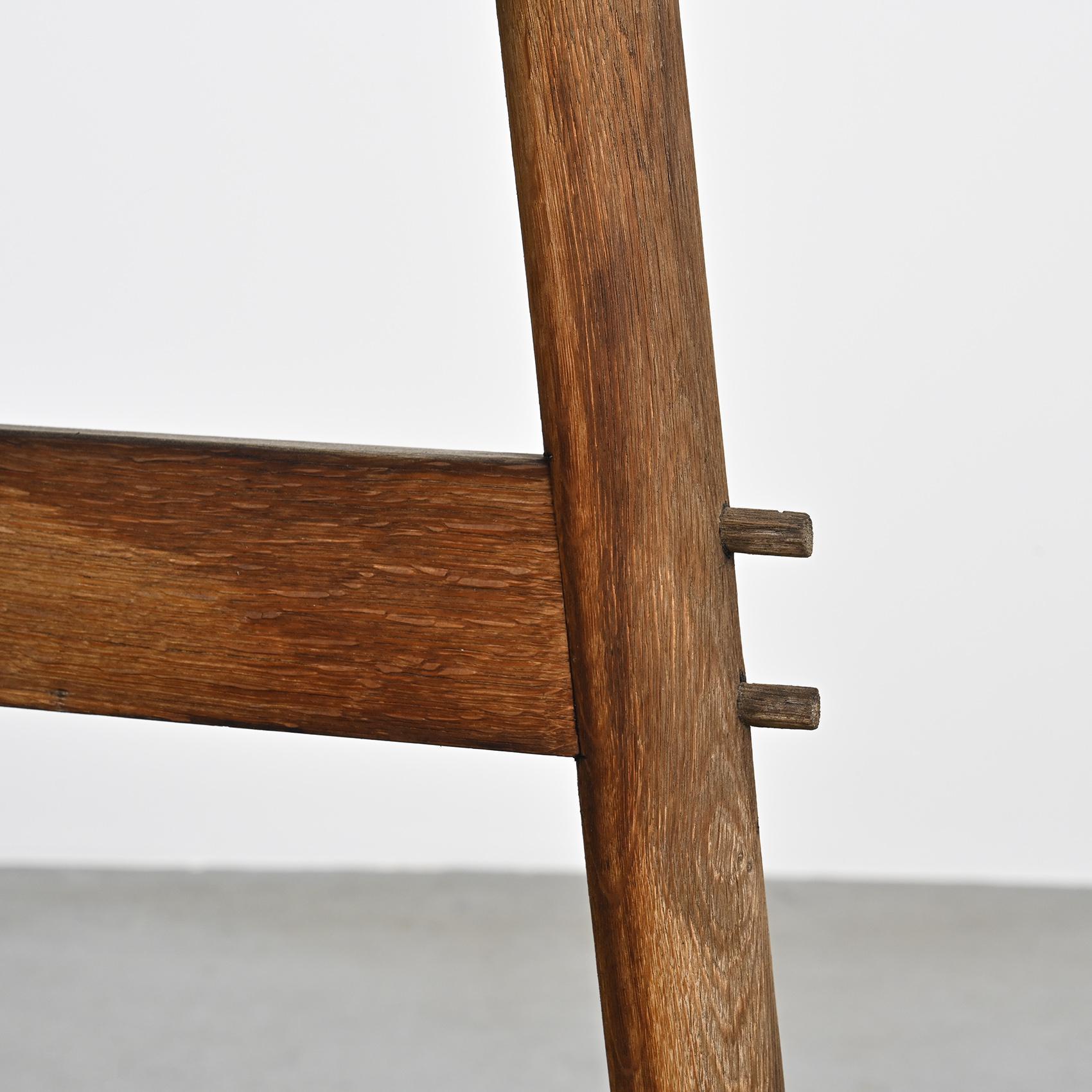 Raw wood table, France circa 1950 In Distressed Condition For Sale In VILLEURBANNE, FR