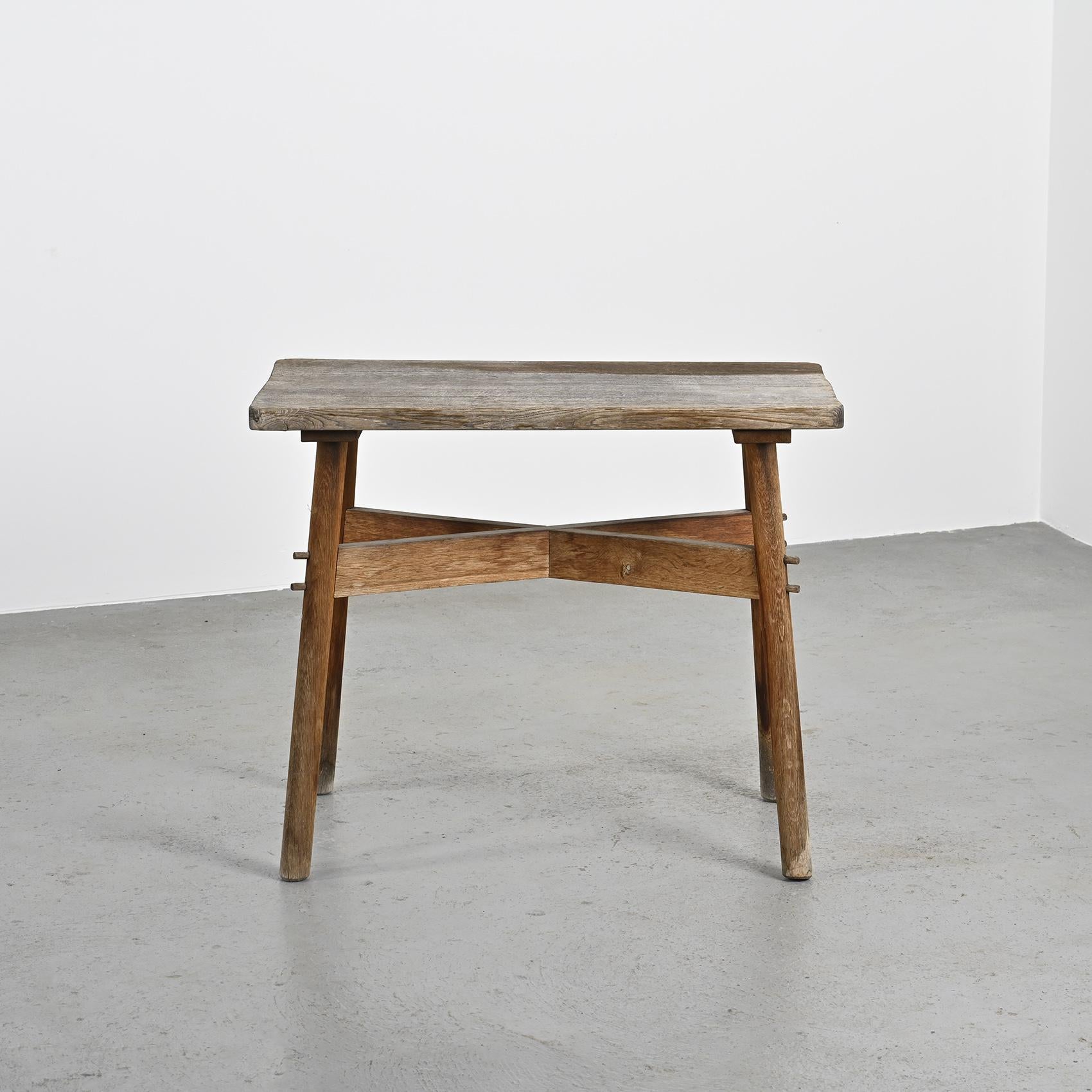 Wood Raw wood table, France circa 1950 For Sale