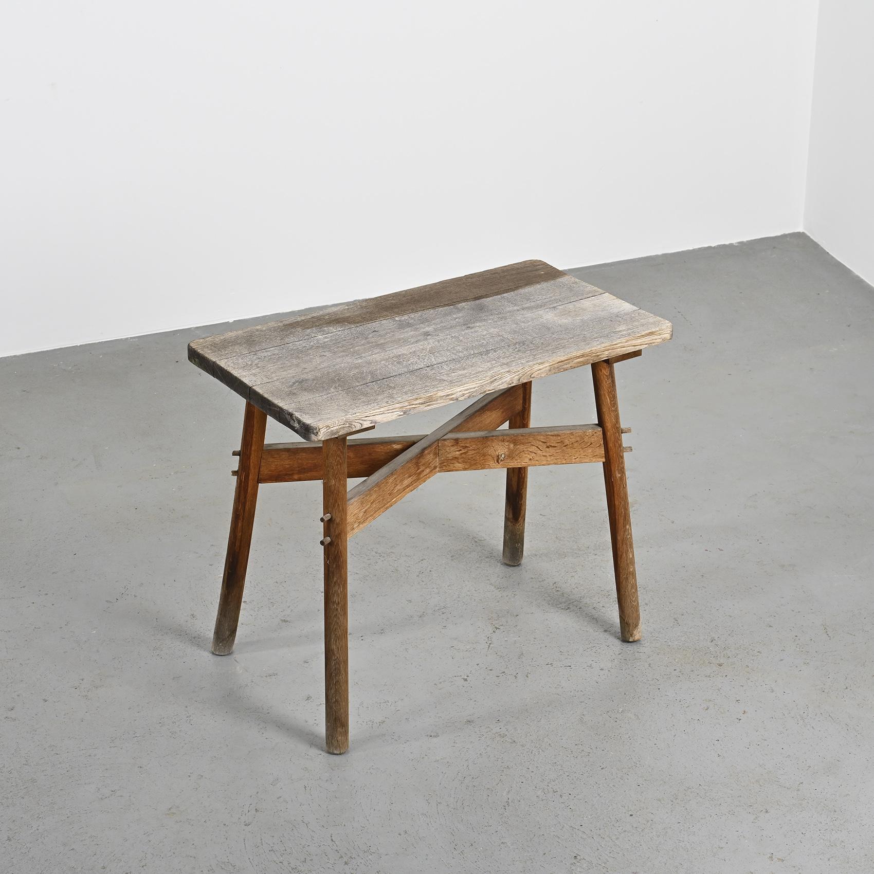 Raw wood table, France circa 1950 For Sale 2