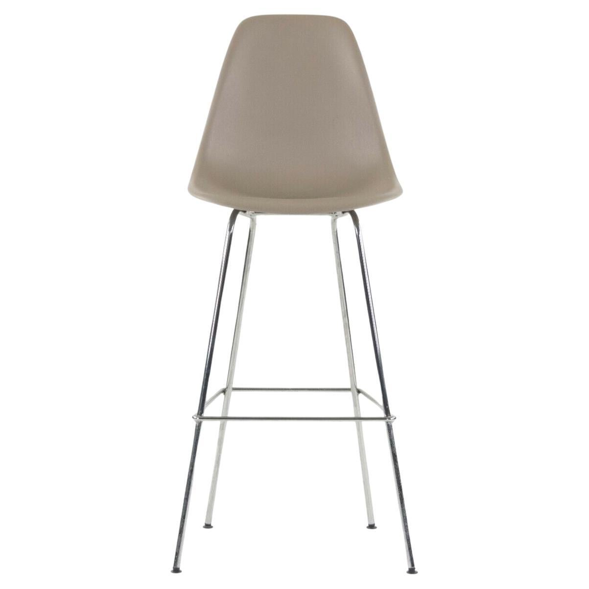 Ray and Charles Eames Herman Miller Molded Shell Bar Stool Chair Sparrow Grey