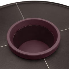 Mesa de centro de madera de fresno Ray con base de cuero e inserciones de madera