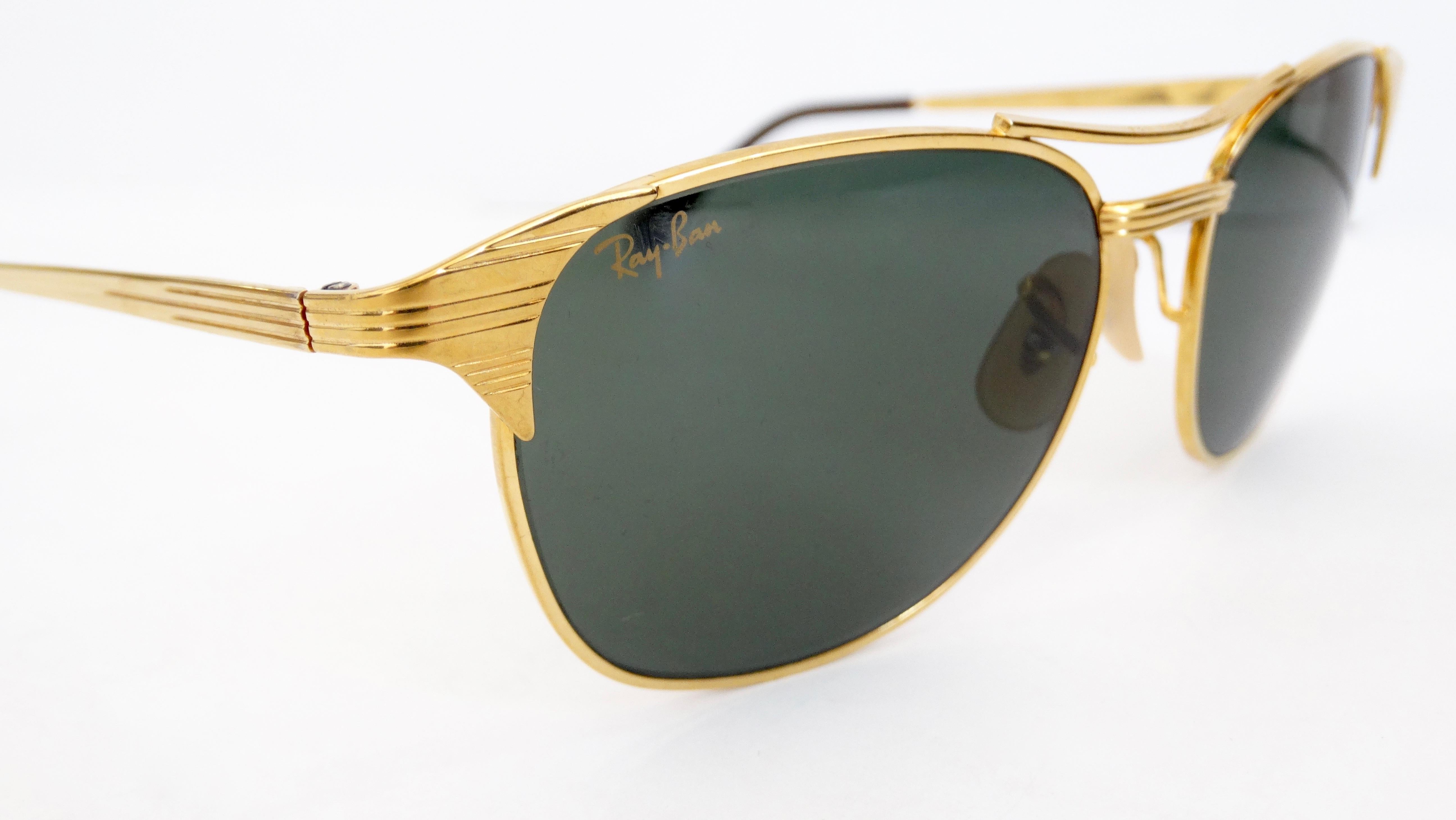 Ray Ban 1950s Signet Gold Frame Sunglasses  2