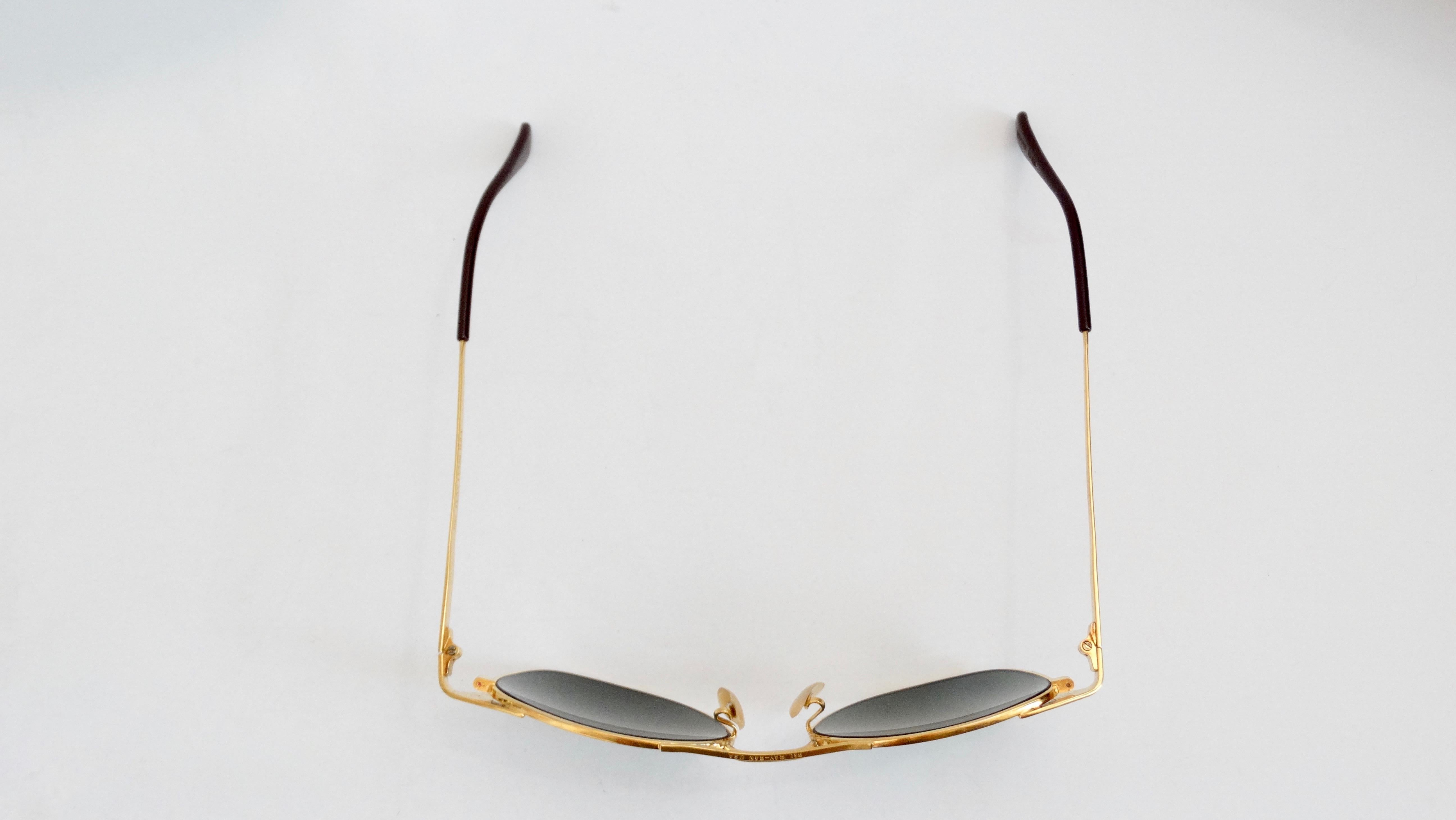 Ray Ban 1950s Signet Gold Frame Sunglasses  In Good Condition In Scottsdale, AZ